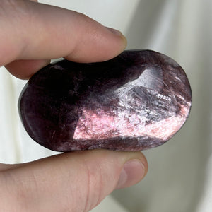 Flashy Gem Lepidolite Palmstone