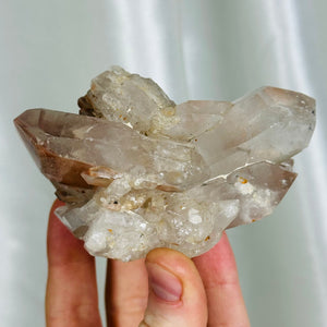XL Lithium x Chlorite Quartz Partially Polished Cluster with DT (10.5oz)
