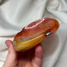 Load image into Gallery viewer, Carnelian with Orca Agate Bowl Carving
