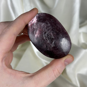 Rainbow-Filled Gem Lepidolite Palmstone