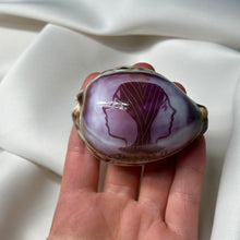 Load image into Gallery viewer, Purple Cowrie with Painted Gemini Zodiac Design
