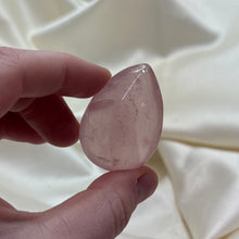 Load image into Gallery viewer, Gemmy Star Rose Quartz Drilled Teardrop Carving B
