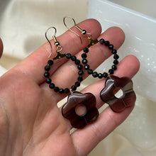 Load image into Gallery viewer, Gold-Fill Obsidian and Midnight Lace Obsidian Beaded Earrings
