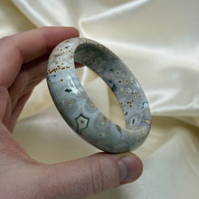 Load image into Gallery viewer, Stunning Orbicular Sea Jasper Bangle 56mm inner diameter
