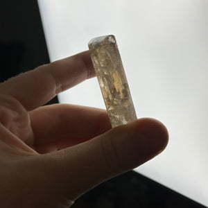 Partially Polished Citrine on Stand