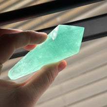 Load image into Gallery viewer, “Baja Blast” Fluorite Wand Carving
