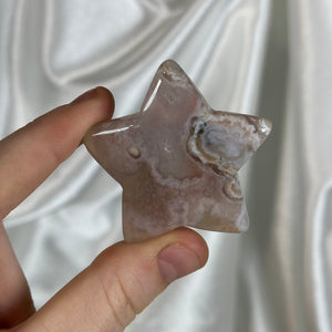 Flower Agate Star Carving E