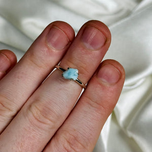 Size 4 Sterling Silver Larimar Ring