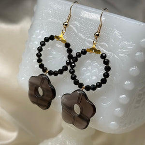 Gold-Fill Obsidian and Midnight Lace Obsidian Beaded Earrings