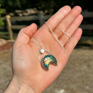 “Moon Drunk” Sterling Silver Labradorite Necklace