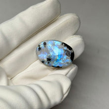 Load image into Gallery viewer, Rainbow Moonstone Cabochon with Tourmaline 31.95ct
