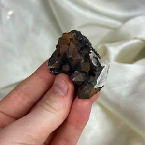 Naturally Iridescent Hematite Quartz Cluster A