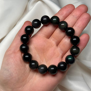 Rainbow Obsidian Chunky Stretch Bracelet 8”