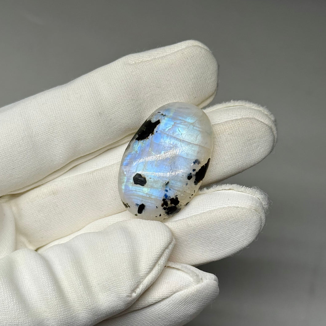 Rainbow Moonstone Cabochon with Tourmaline 38.98ct