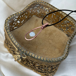 Mother of Pearl Rose Fidget Pendant in Copper