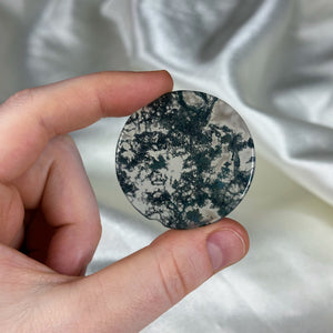 Moss Agate Disc Carving C