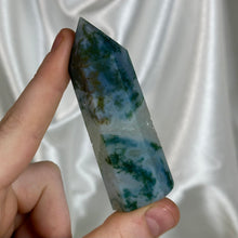 Load image into Gallery viewer, Moss Agate Tower T (imperfect)
