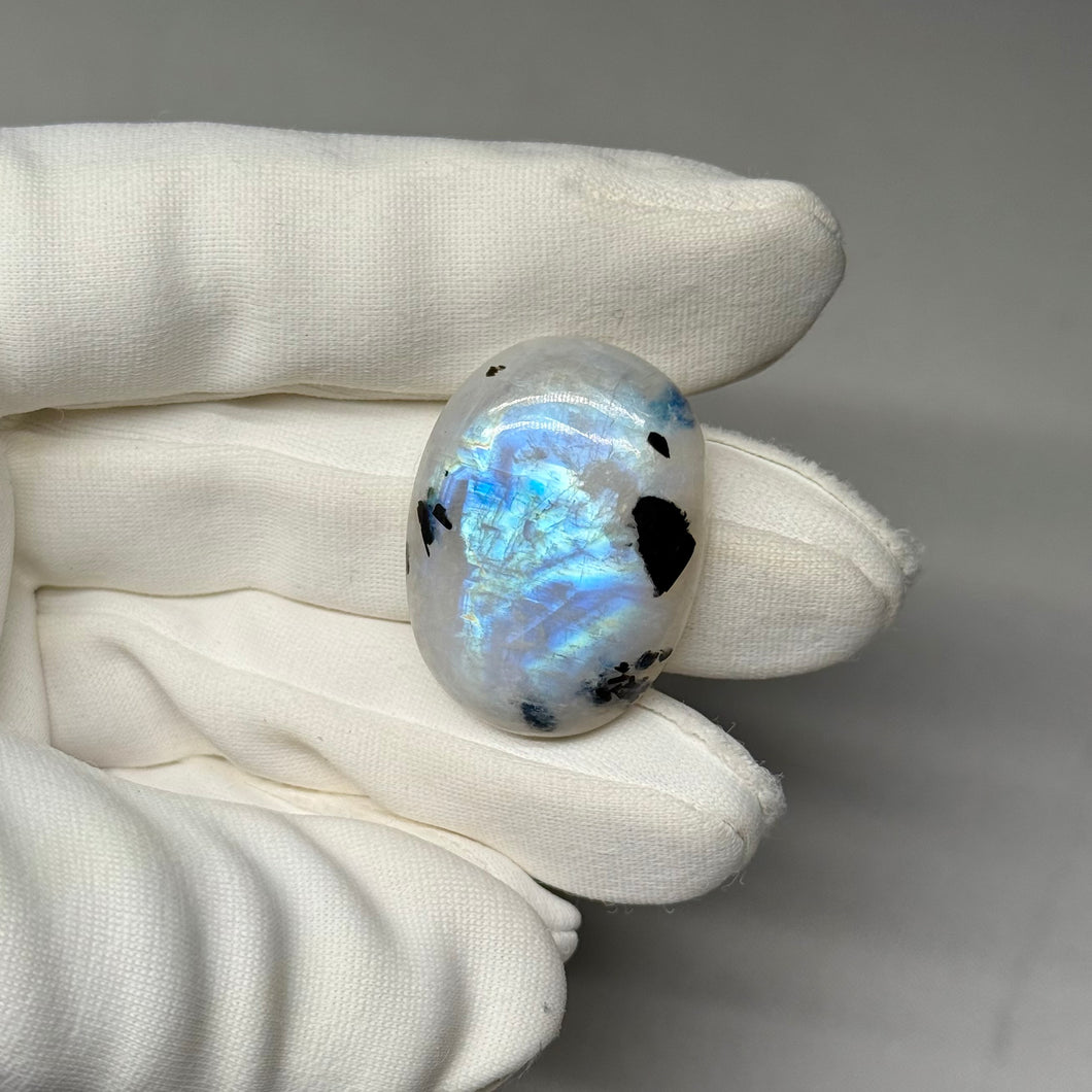Rainbow Moonstone Cabochon with Tourmaline 56.7ct