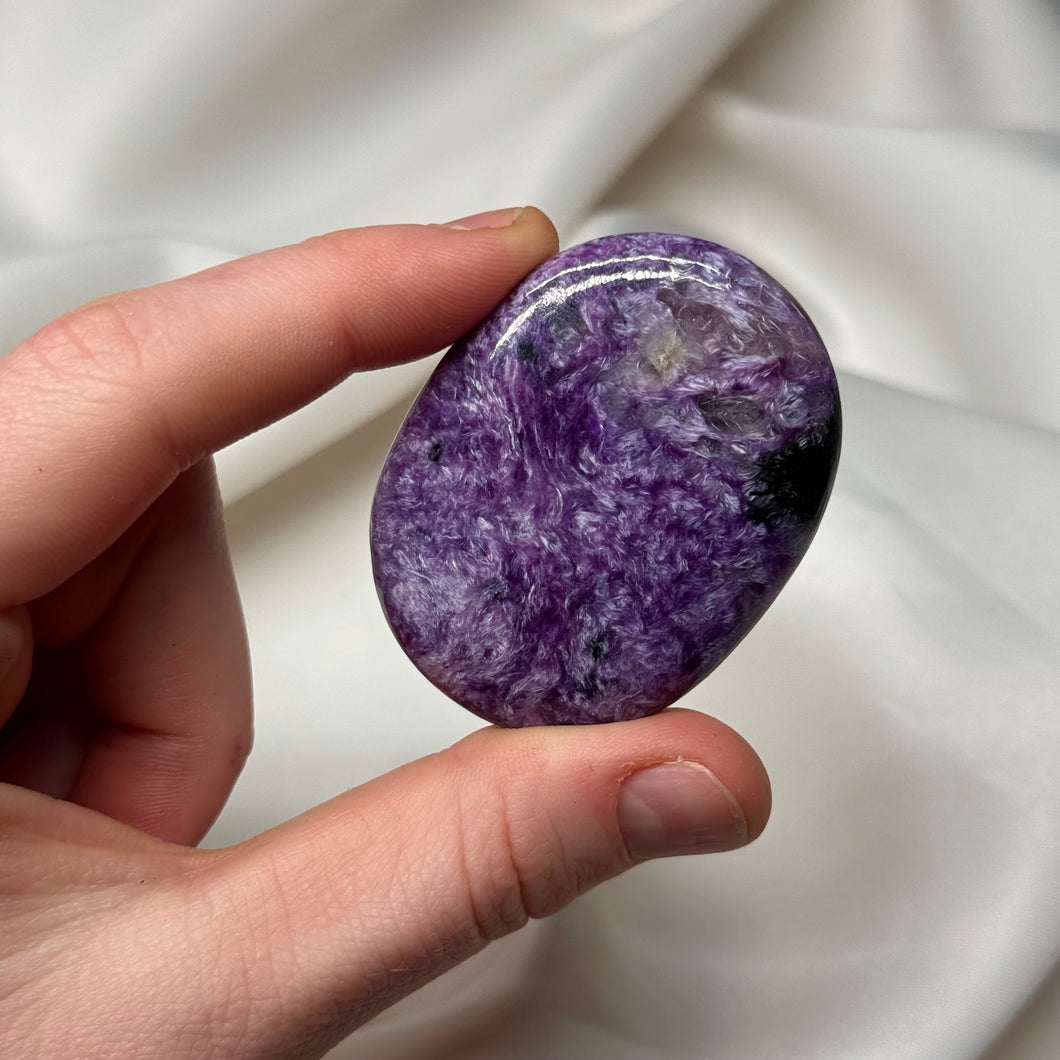 Chatoyant Charoite Palmstone
