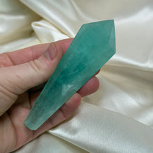 Load image into Gallery viewer, “Baja Blast” Fluorite Wand Carving
