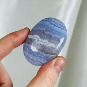 Unusual Super Gemmy Blue Lace Agate Palmstone