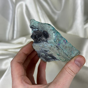 Botryoidal Chrysocolla with Malachite Plate