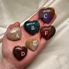 Load image into Gallery viewer, Sea Jasper Heart Carvings (choose your own)
