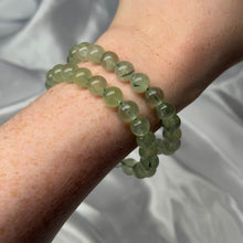 Load image into Gallery viewer, Prehnite Stretch Bracelet 6.5” wrist
