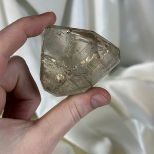 Partially Polished Citrine on Stand