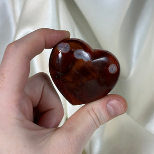 “Eyes” Carnelian Heart Carving