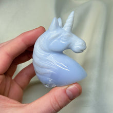 Load image into Gallery viewer, Blue Chalcedony Unicorn Carving
