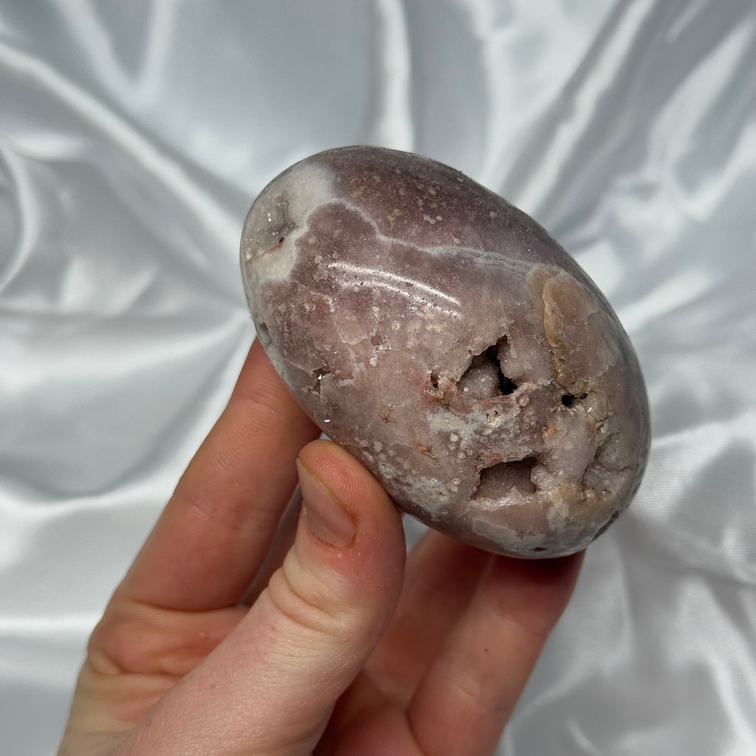 Pink Amethyst / Hematite Quaryz Chunky Palmstone B