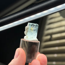 Load image into Gallery viewer, Aquamarine Specimen with Muscovite on Stand A
