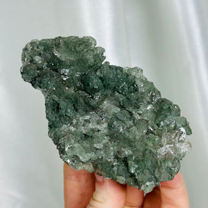 Lustrous Chlorite-Encrusted Himalayan Quartz Cluster-Plate