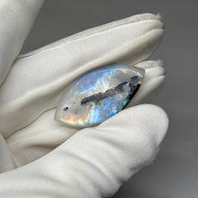 Load image into Gallery viewer, Rainbow Moonstone Cabochon with Tourmaline 36.35ct
