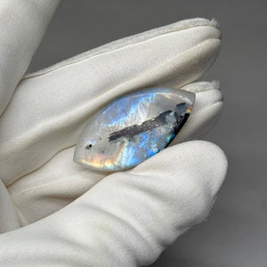 Rainbow Moonstone Cabochon with Tourmaline 36.35ct