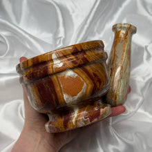 Load image into Gallery viewer, XL Banded Calcite Mortar and Pestle A
