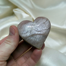 Load image into Gallery viewer, Peach Moonstone with Sunstone Heart Carving
