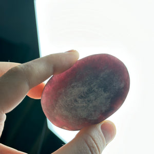 Rainbow-Filled Gem Lepidolite Palmstone