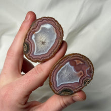 Load image into Gallery viewer, Pink Banded Zhanguo Agate Pair from China
