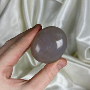 Muted Blue-Grey Rose Quartz Palmstone