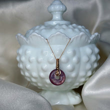 Load image into Gallery viewer, Gold-Fill Gem Lepidolite Donut Necklace A
