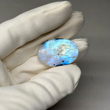 Load image into Gallery viewer, Rainbow Moonstone Cabochon with Tourmaline 38.98ct
