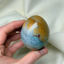 Load image into Gallery viewer, Speckled Sea Jasper Egg with Pyrite Sprinkles

