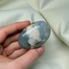 Load image into Gallery viewer, Green Flower Agate Palmstone (Surface Chip)
