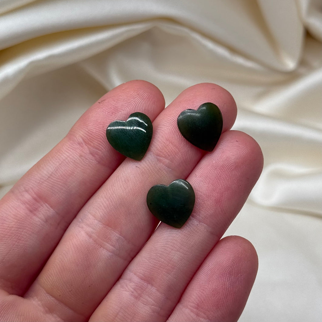 Nephrite Jade Heart Carvings