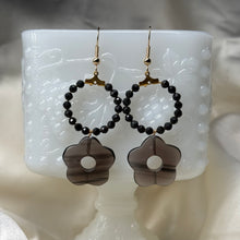 Load image into Gallery viewer, Gold-Fill Obsidian and Midnight Lace Obsidian Beaded Earrings
