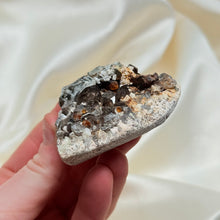 Load image into Gallery viewer, Spessartine Garnet on Smoky Quartz
