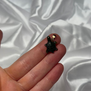 Canadian Nephrite Jade Turtle Pendant (gold plate hardware)