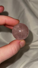 Load and play video in Gallery viewer, Powder Pink Mozambique Rose Quartz Sphere with Asterism and Sparkles
